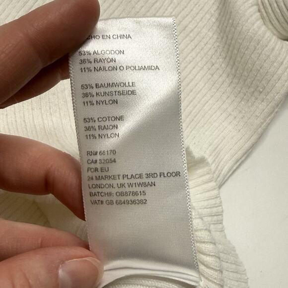 Urban Outfitters White Ribbed Knit Turtleneck Pullover Sweater Top Size S Small - Picture 6 of 9